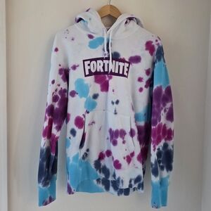 Uniqlo Fortnite Hoodie (Custom Tie-Dyed Purple/Blue) Unisex Medium